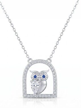 Owl Necklace,  925 Sterling Silver, Vintage Charmed Aroma